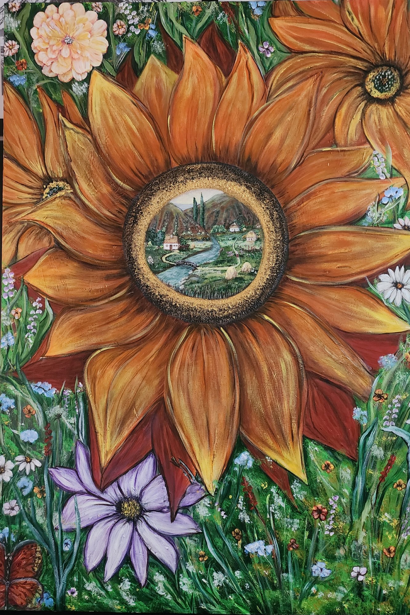 Ukrainian Sunflower — Acrylic on canvas