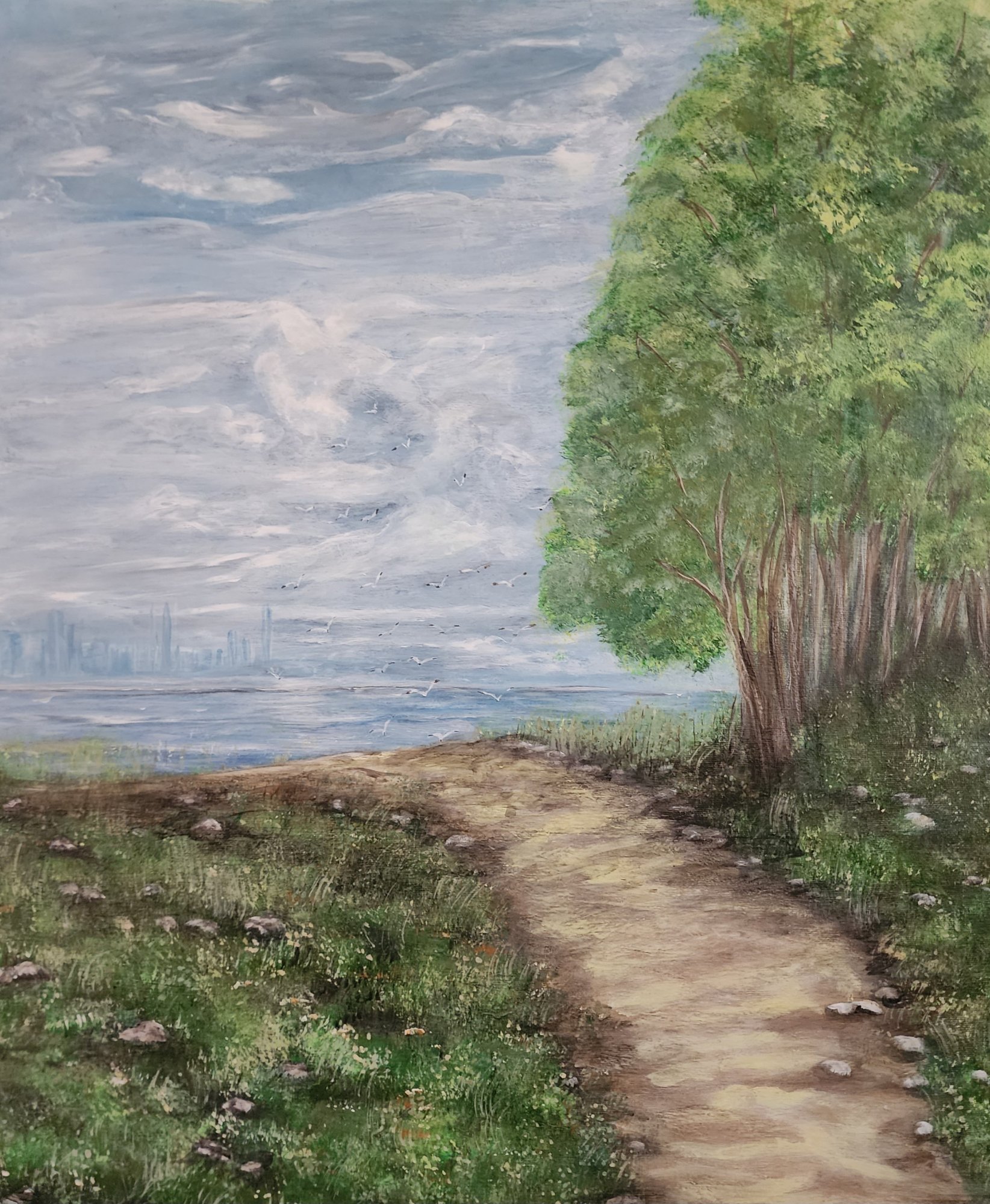Green mount Beach — Acrylic on canvas