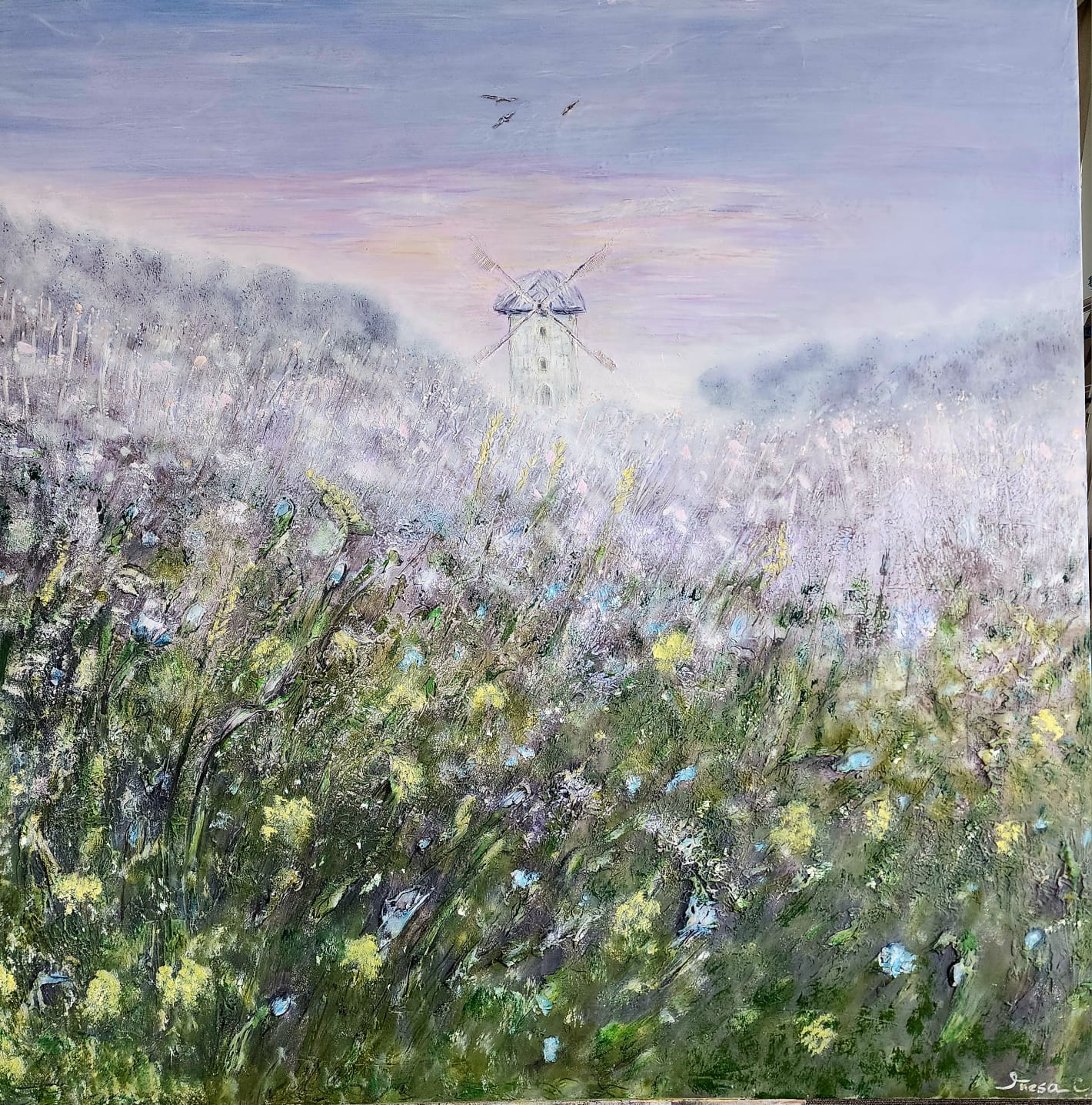 Windmill's Morning — Acryl on canvas, mixed media